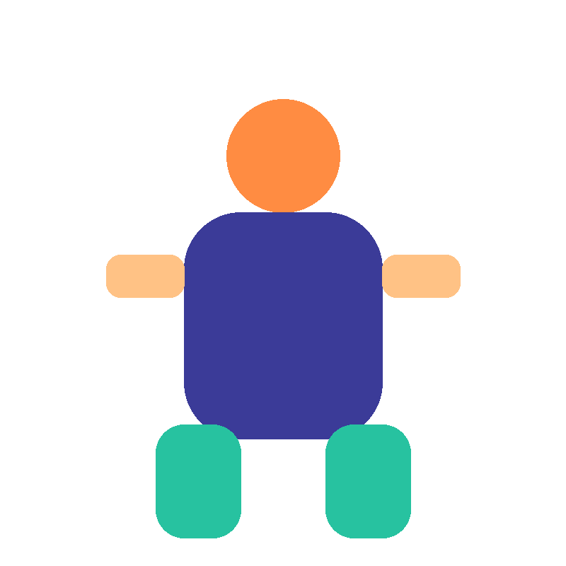 Stretching character illustration